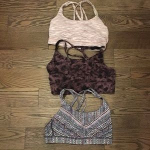 Lululemon size 8 purplish pattern bra set